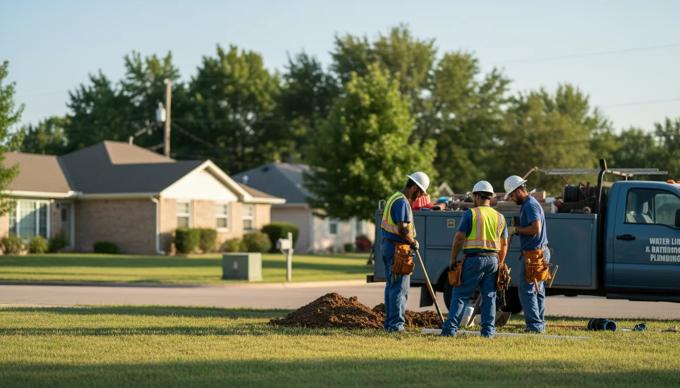 Residential water line and bathroom plumbing service in Glyndon, MN
